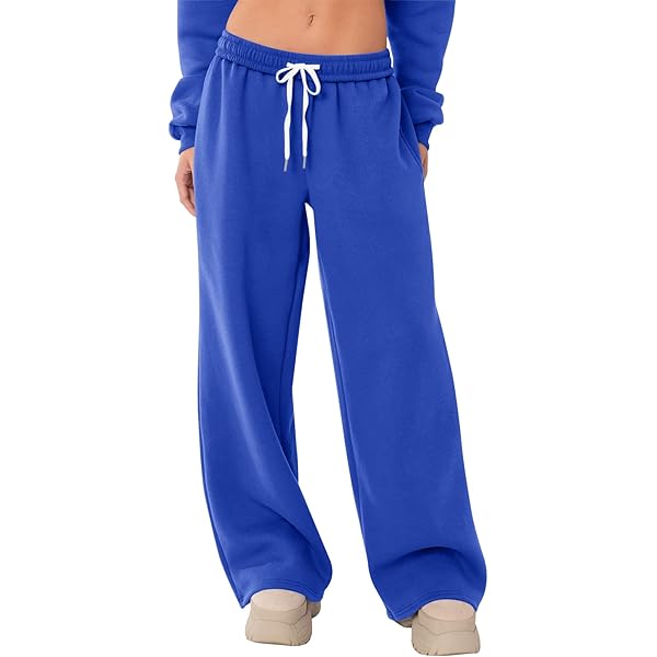 Amazon.com: HeSaYep Women's Fleece Lined Sweatpants Wide Leg Baggy